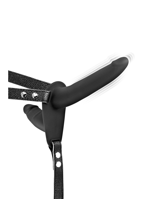 Double gode ceinture noir vibrant - Fetish Tentation