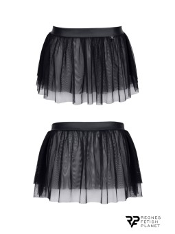 Mini jupe noire en maille transparente - Regnes