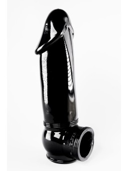 Gaine de pénis semi-réaliste noire 19x4,5 cm - Zizi